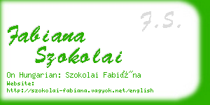 fabiana szokolai business card